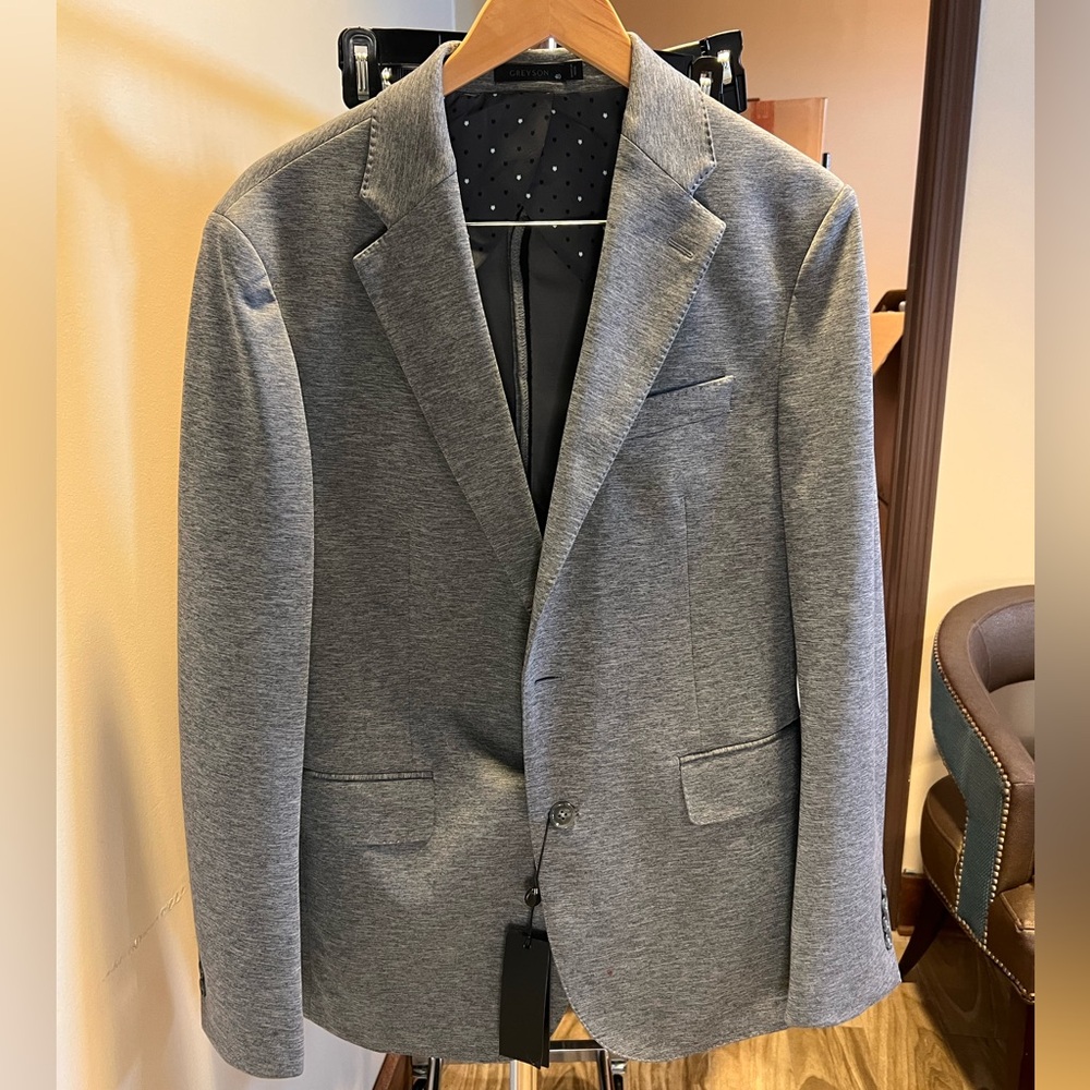 Greyson Sequoia Blazer Smoke Heather Sport Coat Size 40 NWT